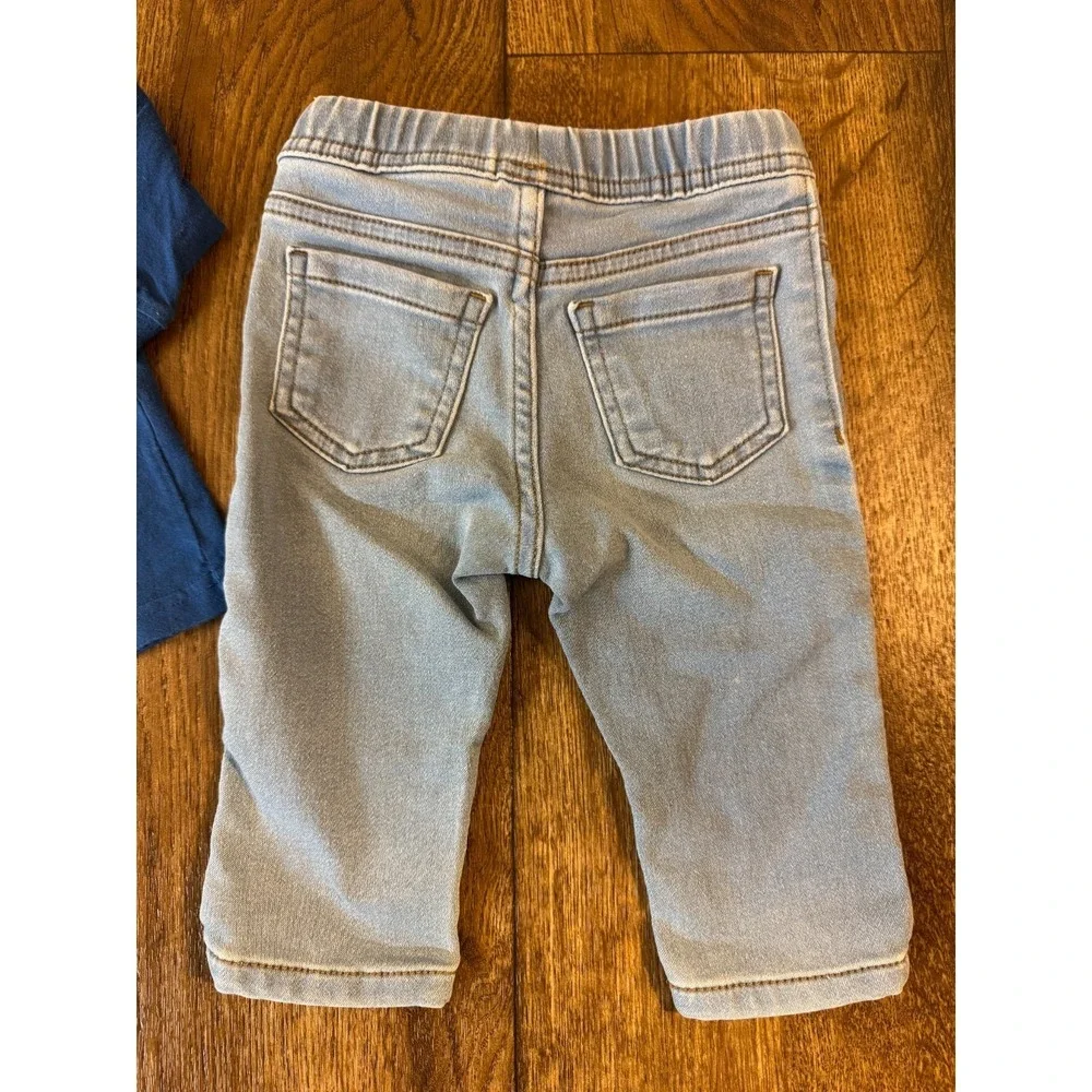 Carters‎ Baby Super Little Brother Bro Shirt Boy 6 Months Clothes Outfit Jeans